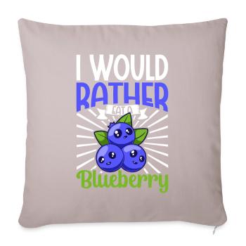 Je préfère manger une myrtille - Blaubeere - Housse de coussin décorative 45 x 45 cm - taupe clair - Devant