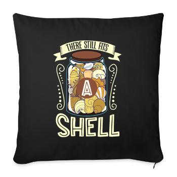 Da passt noch eine Muschel rein - Muscheln - Sofakissenbezug 45 x 45 cm - Schwarz - Vorne
