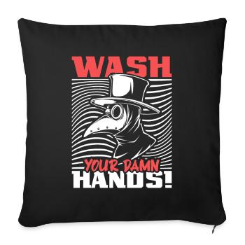 Wash Your Hands - Plague Doctor - Sofa pillowcase 17,3'' x 17,3'' (45 x 45 cm) - black - Front