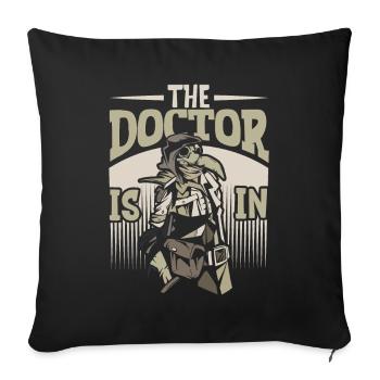The Doctor is here - Plague Doctor - Sofa pillowcase 17,3'' x 17,3'' (45 x 45 cm) - black - Front