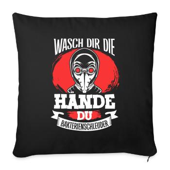 Wasch dir die Hände - Pestdoktor - Sofakissenbezug 45 x 45 cm - Schwarz - Vorne