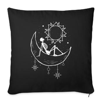 Bohemian Aesthetic Gothic Skeleton Celestial - Sofa pillowcase 17,3'' x 17,3'' (45 x 45 cm) - black - Front