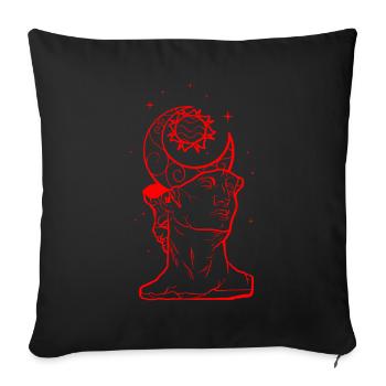 Bohemian Aesthetic David Statue Sun and Moon - Sofa pillowcase 17,3'' x 17,3'' (45 x 45 cm) - black - Front