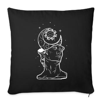 Bohemian Aesthetic David Statue Celestial - Sofa pillowcase 17,3'' x 17,3'' (45 x 45 cm) - black - Front