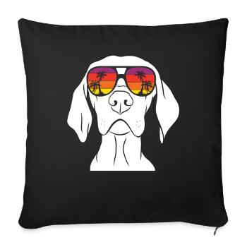 Weimaraner - Sofa pillowcase 17,3'' x 17,3'' (45 x 45 cm) - black - Front