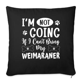 Weimaraner - Housse de coussin décorative 45 x 45 cm - noir - Devant