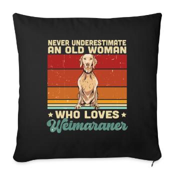 Weimaraner - Housse de coussin décorative 45 x 45 cm - noir - Devant