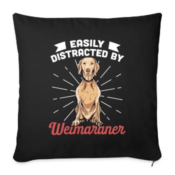 Weimaraner - Housse de coussin décorative 45 x 45 cm - noir - Devant