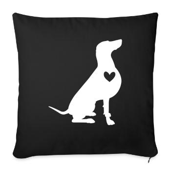 Weimaraner - Housse de coussin décorative 45 x 45 cm - noir - Devant