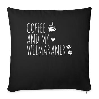 Weimaraner - Housse de coussin décorative 45 x 45 cm - noir - Devant