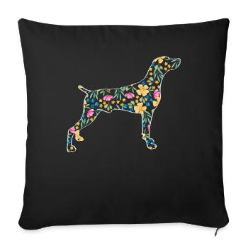 Weimaraner - Housse de coussin décorative 45 x 45 cm - noir - Devant