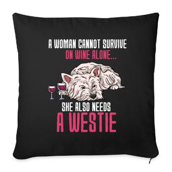 West Highland Terrier - Sofa pillowcase 17,3'' x 17,3'' (45 x 45 cm) - black - Front