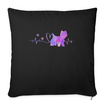 West Highland Terrier - Sofa pillowcase 17,3'' x 17,3'' (45 x 45 cm) - black - Front