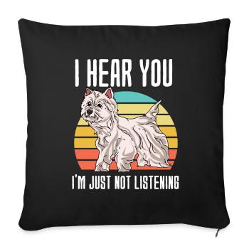 West Highland Terrier - Sofa pillowcase 17,3'' x 17,3'' (45 x 45 cm) - black - Front