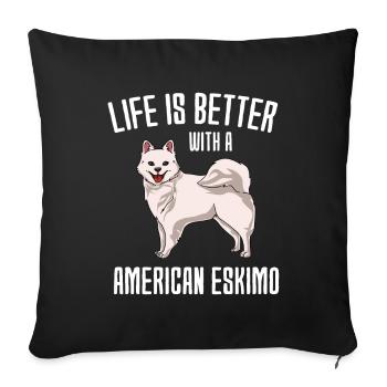 Esquimau d’Amérique - Housse de coussin décorative 45 x 45 cm - noir - Devant