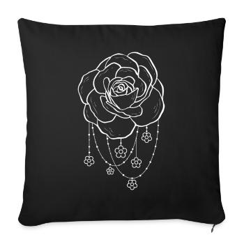 Bohemian Aesthetic Rose - Sofa pillowcase 17,3'' x 17,3'' (45 x 45 cm) - black - Front