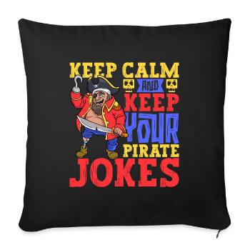 Keep you pirate blagues - Prothèse de jambe - Housse de coussin décorative 45 x 45 cm - noir - Devant