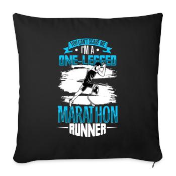 Fearless marathon runner with prosthetic running - Sofa pillowcase 17,3'' x 17,3'' (45 x 45 cm) - black - Front