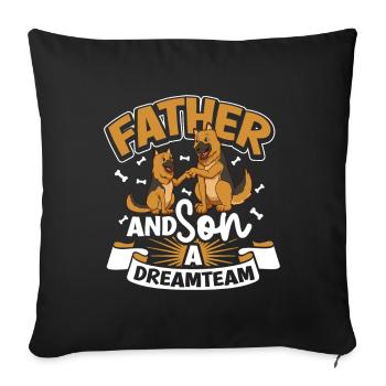 Das Dreamteam - Vater und Sohn - Sofakissenbezug 45 x 45 cm - Schwarz - Vorne