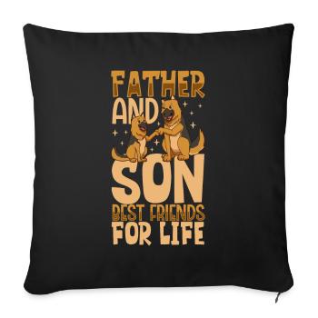 Best Friends - Father and Son - Sofa pillowcase 17,3'' x 17,3'' (45 x 45 cm) - black - Front