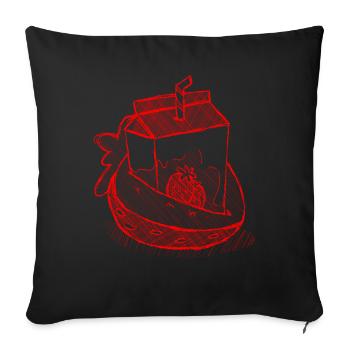 Art Academia Aesthetic Kawaii Strawberry Milk - Sofa pillowcase 17,3'' x 17,3'' (45 x 45 cm) - black - Front