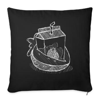 Art Academia Aesthetic Kawaii Strawberry Milk - Sofa pillowcase 17,3'' x 17,3'' (45 x 45 cm) - black - Front