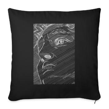Art Academia Aesthetic David Face Michelangelo - Sofa pillowcase 17,3'' x 17,3'' (45 x 45 cm) - black - Front