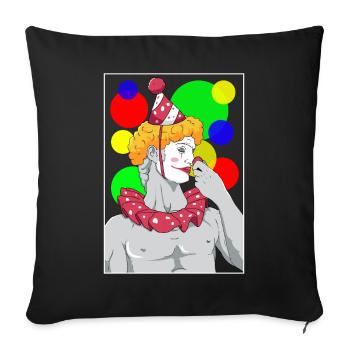 Clowncore Aesthetic David Statue Party Clown - Sofa pillowcase 17,3'' x 17,3'' (45 x 45 cm) - black - Front