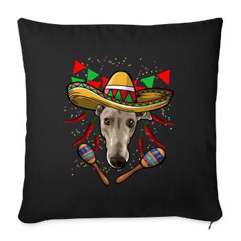 Cinco De Mayo Greyhound - Housse de coussin décorative 45 x 45 cm - noir - Devant