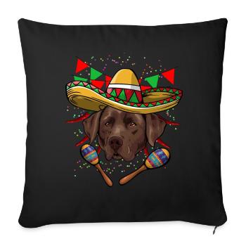 Cinco De Mayo Labrador - Sofakissenbezug 45 x 45 cm - Schwarz - Vorne