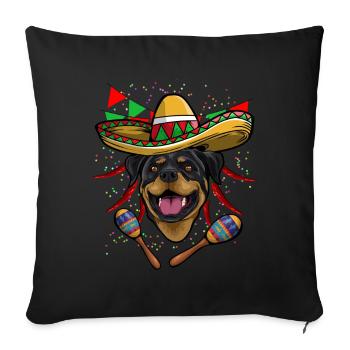 Cinco De Mayo Rottweiler - Sofakissenbezug 45 x 45 cm - Schwarz - Vorne