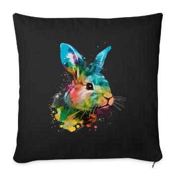 Cute little rabbit For rabbit lovers Colorful - Sofa pillowcase 17,3'' x 17,3'' (45 x 45 cm) - black - Front