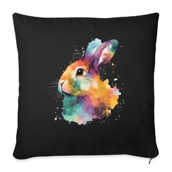 Cute little rabbit For rabbit lovers Colorful - Sofa pillowcase 17,3'' x 17,3'' (45 x 45 cm) - black - Front