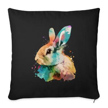 Cute little rabbit For rabbit lovers Colorful - Sofa pillowcase 17,3'' x 17,3'' (45 x 45 cm) - black - Front