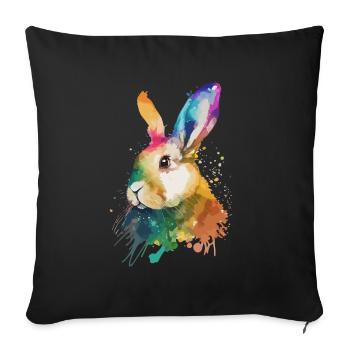 Cute little rabbit For rabbit lovers Colorful - Sofa pillowcase 17,3'' x 17,3'' (45 x 45 cm) - black - Front