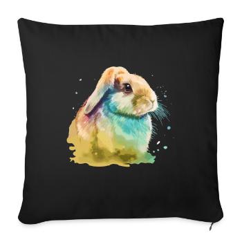 Cute little rabbit For rabbit lovers Colorful - Sofa pillowcase 17,3'' x 17,3'' (45 x 45 cm) - black - Front