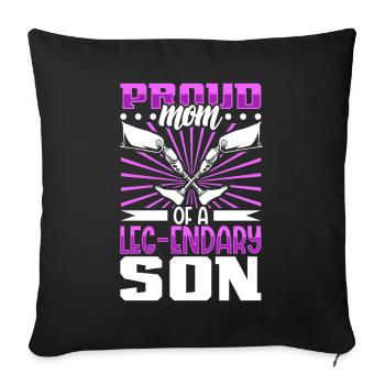 Proud mother - prosthetic leg - Sofa pillowcase 17,3'' x 17,3'' (45 x 45 cm) - black - Front