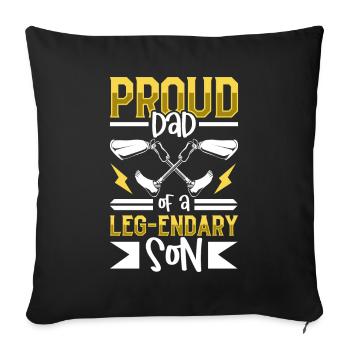 Proud father - prosthetic leg - Sofa pillowcase 17,3'' x 17,3'' (45 x 45 cm) - black - Front