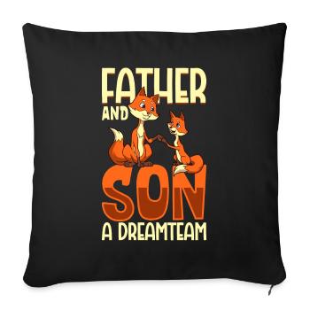 The dream team - father and son - Sofa pillowcase 17,3'' x 17,3'' (45 x 45 cm) - black - Front