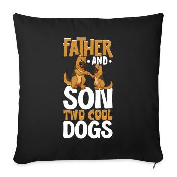 Cool dogs - father and son - Sofa pillowcase 17,3'' x 17,3'' (45 x 45 cm) - black - Front