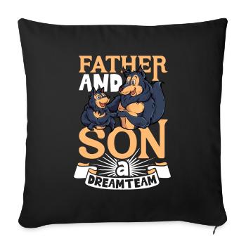 The dream team - father and son - Sofa pillowcase 17,3'' x 17,3'' (45 x 45 cm) - black - Front