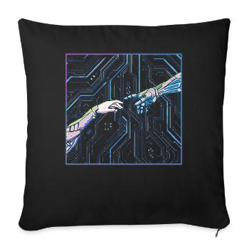 Cyber Esthétique Cyborg Création D’Adam - Housse de coussin décorative 45 x 45 cm - noir - Devant