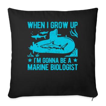 Biologiste marin Biologie marine - Housse de coussin décorative 45 x 45 cm - noir - Devant