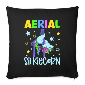 Aerial Silkiecorn - Aerial Silks - Sofa pillowcase 17,3'' x 17,3'' (45 x 45 cm) - black - Front
