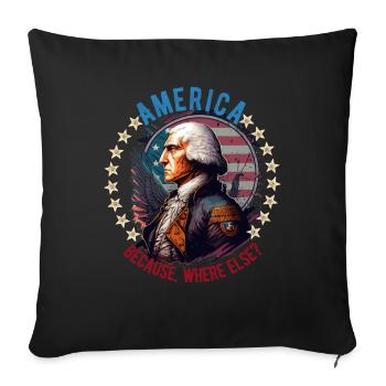 American Patriotic USA Design - Sofa pillowcase 17,3'' x 17,3'' (45 x 45 cm) - black - Front