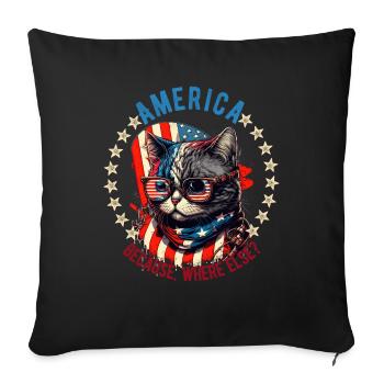 American Patriotic USA Design - Sofa pillowcase 17,3'' x 17,3'' (45 x 45 cm) - black - Front