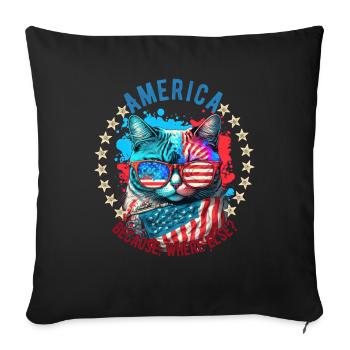 American Patriotic USA Design - Housse de coussin décorative 45 x 45 cm - noir - Devant