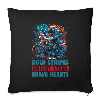 American Patriotic USA Design - Housse de coussin décorative 45 x 45 cm - noir - Devant