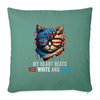 American Patriotic USA Design - Housse de coussin décorative 45 x 45 cm - vert sapin - Devant