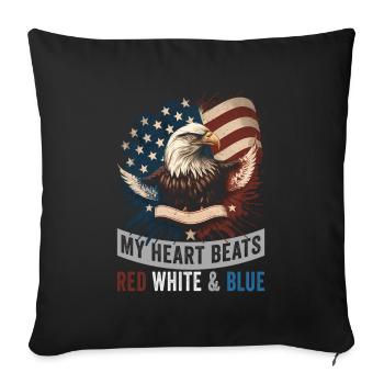 American Patriotic USA Design - Housse de coussin décorative 45 x 45 cm - noir - Devant